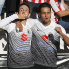 Carlos Álvarez celebra el gol que dio la victoria al Burgos CF ante el UD Logroñés.-SANTI OTERO