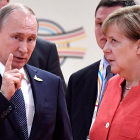 La reacción de Merkel ante Putin en la cumbre del G-20 en Hamburgo-