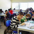 Los estudiantes del centro en el aula piloto Weclass-Telefónica.-B. C.
