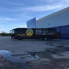 El autobús del Borussia, en enero, en Alhaurín de la Torre.-