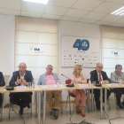 Representantes de las organizaciones empresariales del sector y de FAE , en un momento de la rueda de prensa de presentación del convenio.-ECB