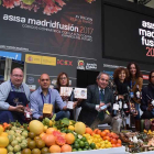 Los empresarios José Miguel Arnaiz, Juan Cereijo, Montse Aparicio, diputada de Burgos Alimenta, Roberto da Silva, Gema Fernández, técnico de Promoción Alimentaria de Burgos Alimenta, María Luisa del Amo e Ignacio Bueno.-ECB