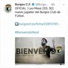 Cartel de la cuenta del Burgos CF.-