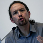 Pablo Iglesias, en la presentación del consejo internacional de economía de Podemos, el pasado miércoles, en Madrid.-DAVID CASTRO