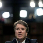 El juez Brett Kavanaugh declara ante el Comité Judicial del Senado, el 25 de septiembre del 2018, en Washington.-ANDREW HARNIK (AP)