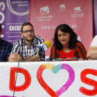 Los miembros de la candidatura, durante el acto de ayer en Aranda.-L. VELÁZQUEZ