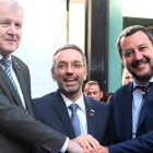 Los ministros de Interior de Alemania, Italia y Austria.-LISI NIESNER