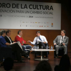 Pedro Sarmiento, Leonardo Martins, Mariano Fernández Enguita, Pablo Lago, Joan Antoni Melé y Jaime Rosales, de i. a d., ayer en el Cordón-Raúl Ochoa