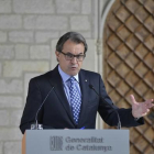 Artur Mas comparece en el Palau de la Generalitat después de su declaracion ante el TSJC.-FERRAN SENDRA