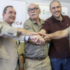 Javier Gutiérrez, Ramón Sobremonte, Eudald Carbonell, Aitor Burguet-Coca y José María Bermúdez de Castro.-ISRAEL L. MURILLO