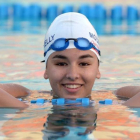 Daniah Hagul, nadadora libia de 17 años, en la piscina nacional Msida en Malta, el 15 de julio del 2016.-AFP/ MATTHEW MIRABELLI