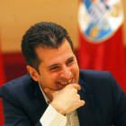 El secretario autonómico del PSOE, Luis Tudanca, durante la reunión de las delegaciones de PSOE y Podemos-Ical