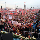 Erdogan, en un acto de campara a favor del 'sí' en la plaza Yenikapi de Estambul.-KAYHAN OZER