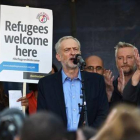 Corbyn en una marcha a favor de los refugiados, este sábado.-EFE / ANDY RAIN