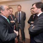 Los directivos de Autocid Miguel Ángel Benavente y Fernando Andrés, comparecieron ayer en la sede de la CEOE en Madrid.-I. L. Murillo