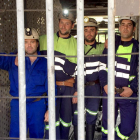 Cuatro mineros de La Vasco inician un encierro en el Pozo Aurelio de Santa Lucía de Gordón (León).-ICAL