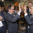 Artur Mas y Francesc Homs, en el mitin de Democràcia i Llibertat en Tarragona.-JOAN REVILLAS