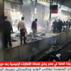 Interior de la estación de El Cairo tras el incendio.-EL PERIÓDICO