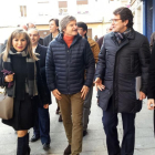 Jaime Mateu y Alfonso Fernández Mañueco, en el centro, con la alcaldesa de Aranda, Raquel González (derecha).-L. V.