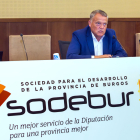 El presidente del Consejo de Administración de Sodebur, Lorenzo Rodríguez, anunció las subvenciones en el Real Monasterio de San Agustín. TOMAS ALONSO