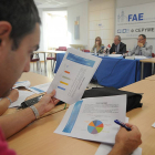 El informe sobre confianza empresarial fue presentado por Emiliana Molero, Ignacio San Millán e Íñigo Llarena.-ISRAEL L. MURILLO