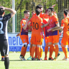 Los jugadores del Isabel I festejan la consecución de un tanto en el duelo de ayer en Castañares-Israel L. Murillo