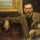 Un retrato de Benito Pérez Galdós.-
