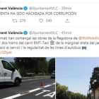 Hackeo de la cuenta del Ayuntamiento de Valencia.-