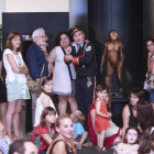 El público se divirtió en la última representación ofrecida por Bambalúa en el Museo de la Evolución.-RAÚL OCHOA
