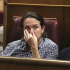 Pablo Iglesias, en el debate de investidura de Pedro Sánchez.-DAVID CASTRO