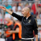 Zinedine Zidane, técnico del Madrid, durante el amistoso ante el Tottenham.-EPA