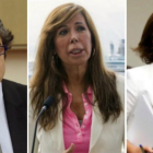 Jorge Moragas, Alicia Sánchez-Camacho y Soraya Sáenz de Santamaría, tres de los dirigentes del PP que JxSí quiere que comparezcan en la comisión de investigación sobre la 'operación Cataluña'.-