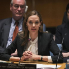 Angelina Jolie, en una de sus intervenciones en la ONU como enviada especial de ACNUR.-REUTERS / LUCAS JACKSON