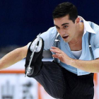 Javier Fernández, en un momento de su programa largo, en el Capital Gymnasium de Pekín, sede de la Copa de China.-AFP / WANG ZHAO