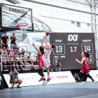 Galerón lanza a canasta en la última acción de los cuartos de final que enfrentó a España conHungría, ayer, en China. FIBA-FIBA