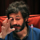 Oleguer Pujol Ferrusola, hijo del expresidente de catalán Jordi Pujol, durante su comparecencia en la comisión del Parlament.-TONI GARRIGA / EFE