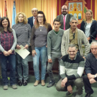 Los últimos alumnos del taller de empleo recibieron ayer sus diplomas en la Casa Consistorial de Aranda.-L.V.