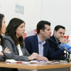 María Fernanda Blanco, Esther Peña, Luis Tudanca y Daniel de la Rosa durante la rueda de prensa.-RAÚL G. OCHOA