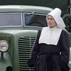 Assumpta Serna, ayer, durante el rodaje en el Hospital Militar.-Sergio Isar