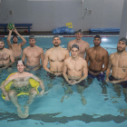 La plantilla del San Pablo Inmobiliaria (salvo los lesionados) disfrutó ayer de un tratamiento de recuperación.-RAÚL OCHOA