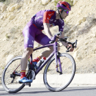 Diego Rubio durante su escapada en la etapa de ayer.-PHOTO GOMEZ SPORT