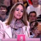 Estela Goikoetxea durante su intervención en el acto de postulación de Susana Díaz a las primarias del PSOE.-