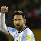 Messi celebra la victoria de Argentina en Ecuador para el Mundial-JUAN RUIZ