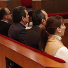 Daniel Fernández, Manuel y Fracisco Bustos y Maria Elena Pérez, en el banquillo de los acusados.-Foto: JOAN PUIG