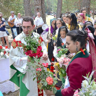 Un momento de la celebración religiosa durante la romería popular.-ECB