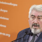 Un momento de la intervención del procurador de Ciudadanos, ayer en la sede del partido en la capital burgalesa.-S. O.