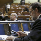 Mariano Rajoy, en su escaño, antes del inicio de la sesión de control al Gobierno, este miércoles.-Foto: EFE / SERGIO BARRENECHEA