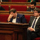 Junqueras y Puigdemont, el 26 de octubre.-FERRAN NADEU