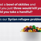 Imagen del polémico tuit del hijo de Donald Trump comparando los skittles con los refugiados.-TWITTER