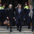 rene Rigau, Artur Mas y Joana Ortega salen del TSJC el pasado 10 de febrero.-JULIO CARBÓ